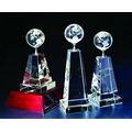 7 1/2" Globe Tower Optical Crystal Award